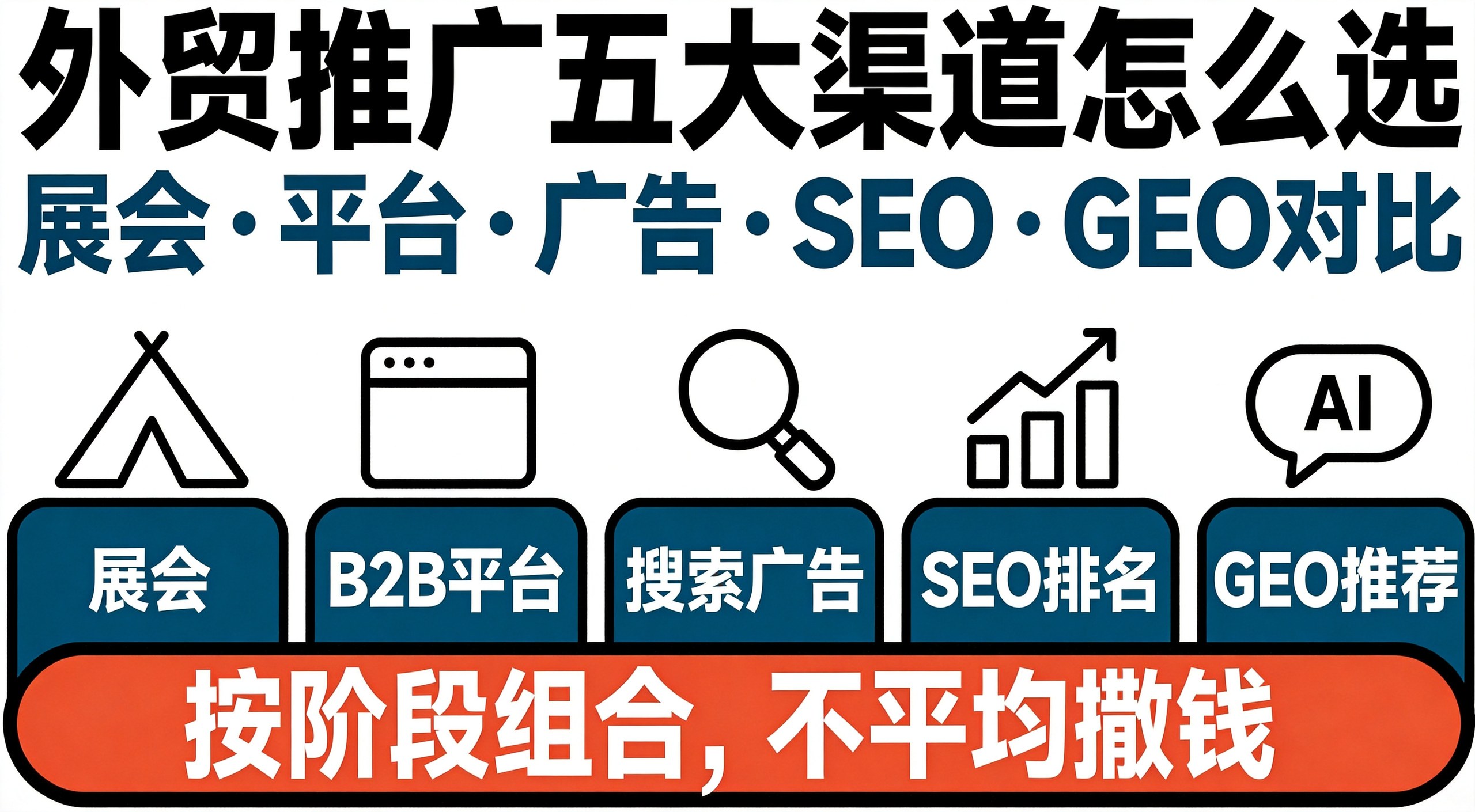 外贸推广渠道怎么选？展会、平台、广告、SEO与GEO对比